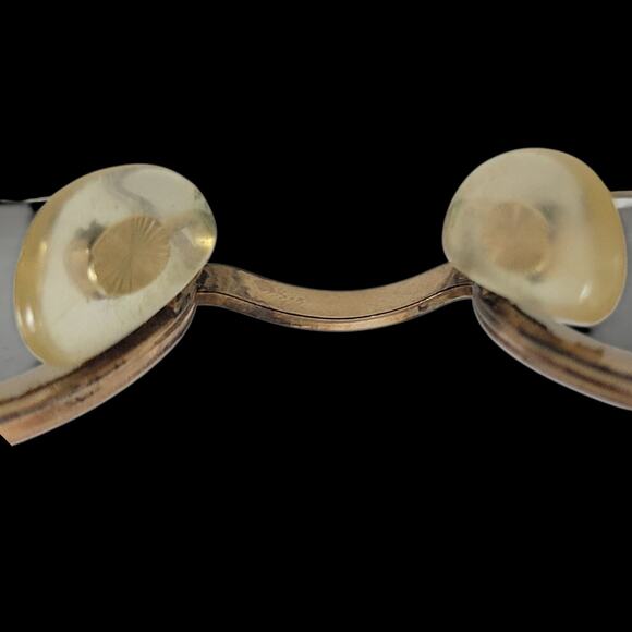 Frame France Heptagon 14K Eye Glasses Vintage Metal Wire Gold Stamped Eyeglasses - Picture 6 of 15